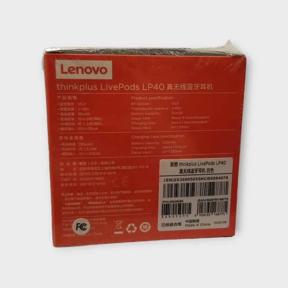 NIB Lenovo Live Pods LP40, White/Black - Picture 5 of 6